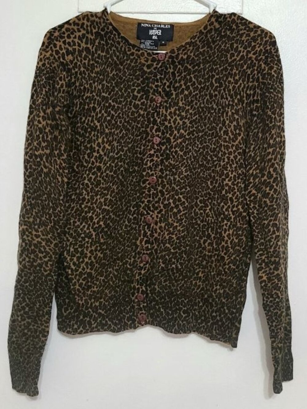 Leopard Print Wool‑Blend Long Sleeve